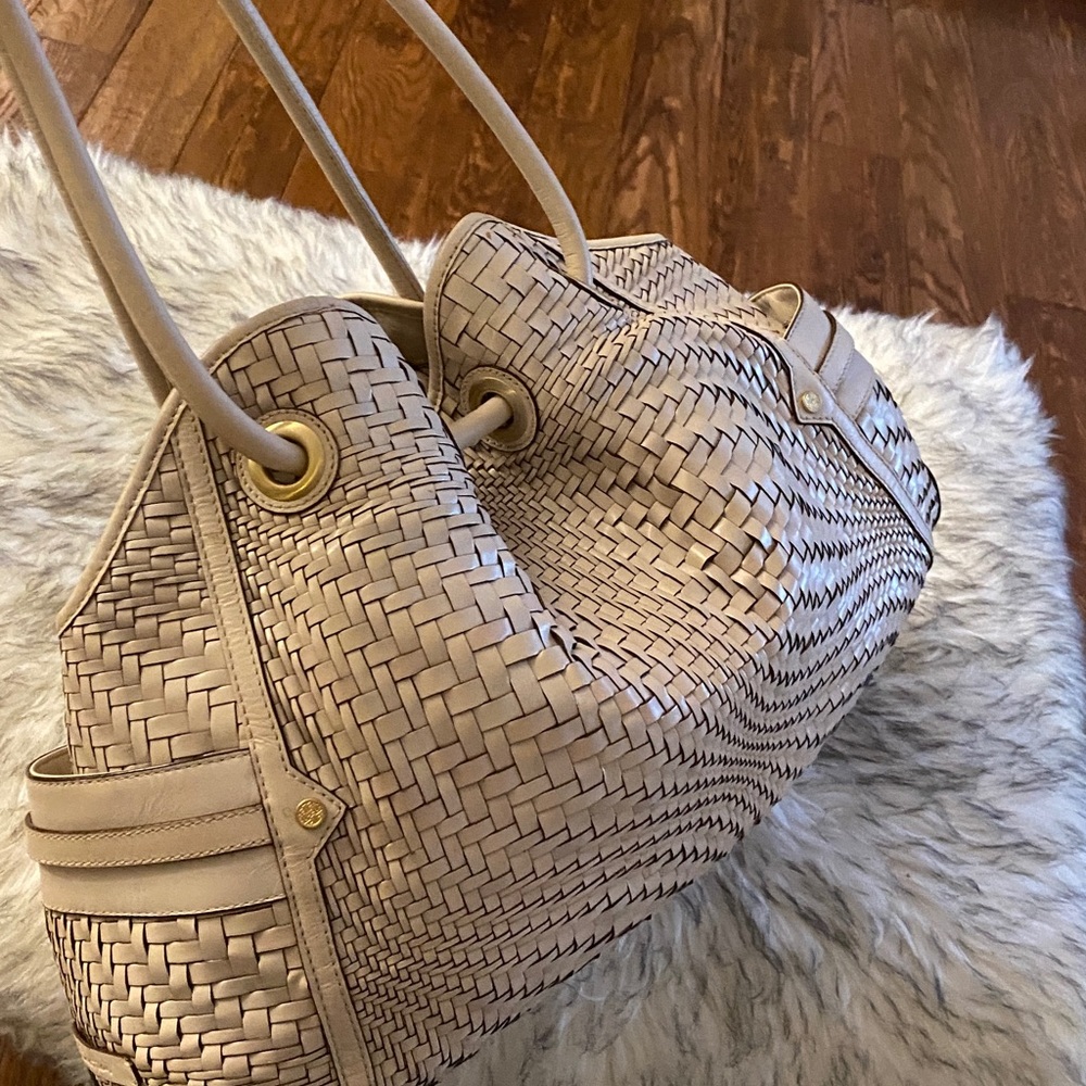COLE HAAN Genevieve woven Denny satchel/tote bag - Picture 7 of 16